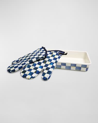MacKenzie-Childs Royal Check Enamel Baking Set