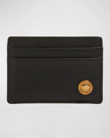 Versace Men's Vitello Medusa Head Leather Card Holder