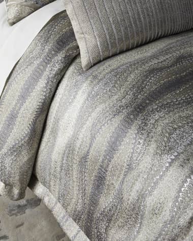 Callisto Home Avenida Silver Abstract Duvet, King