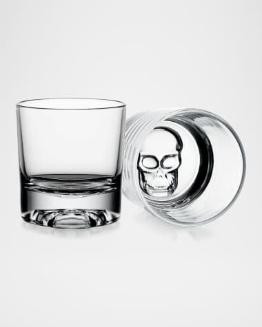 Godinger Skull Double-Old Fashion Glasses, Set of 2