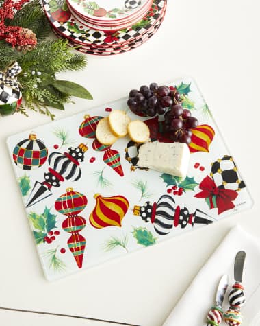 MacKenzie-Childs Large Deck the Halls Christmas Cutting Board