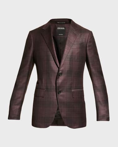 ZEGNA Men's Plaid Wool Sport Jacket