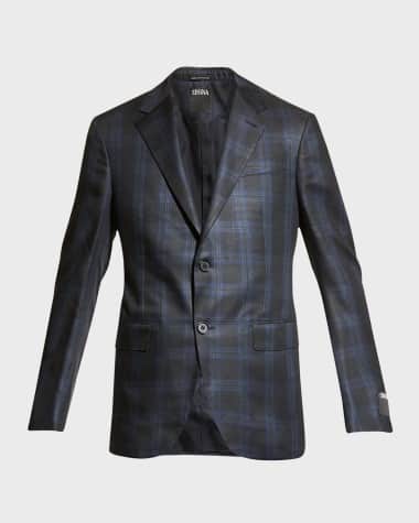 ZEGNA Men's Two-Tone Plaid Sport Jacket