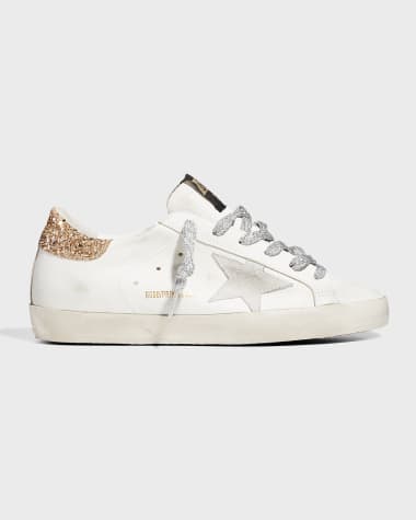 Golden Goose Superstar Leather Glitter Low-Top Sneakers