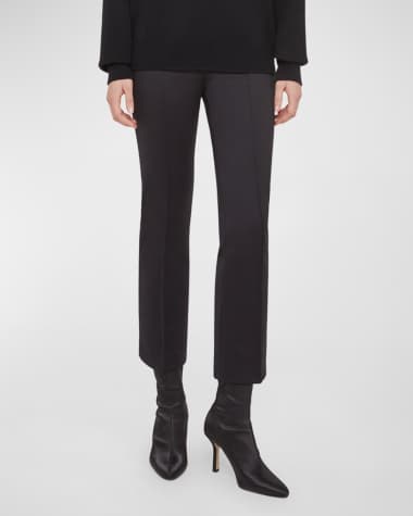 Agnona Pinch-Seam Straight-Leg Crop Pants