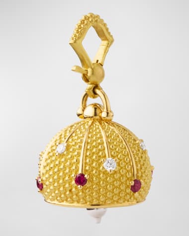 Paul Morelli Yellow Gold Sequence Bell with Diamonds and Rubies