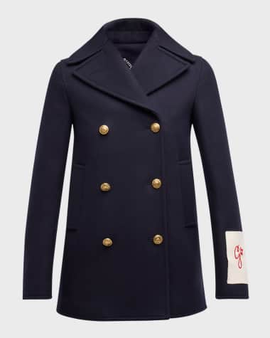 Golden Goose Wool Double-Breasted Button Peacoat