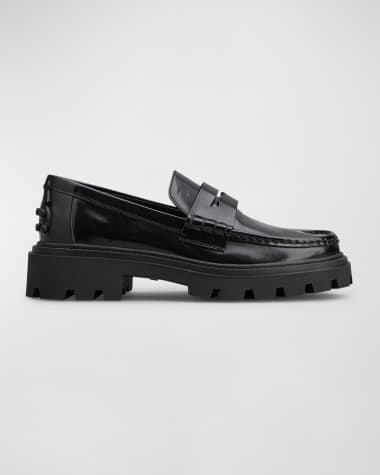 Tod's Calfskin Lug-Sole Penny Loafers