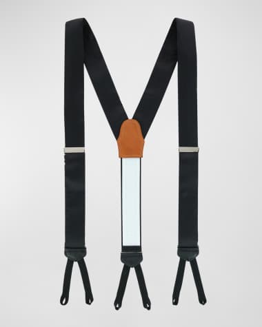 Trafalgar Men's Monte Bello Interlocked Silk Formal Brace Suspenders