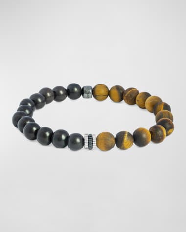 Tateossian Men's Wooden Beaded Bracelet