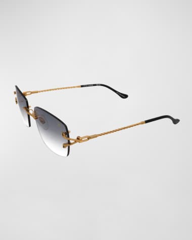 Vintage Frames Company Men's VF Bal Harbour Rectangle Rimless Sunglasses