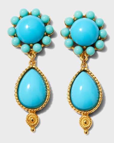Ben-Amun Gold Stone Dangle Earrings