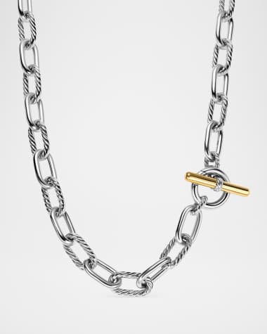 David Yurman DY Madison Toggle Chain Necklace with 18K Gold in Silver, 11mm, 18-20"L