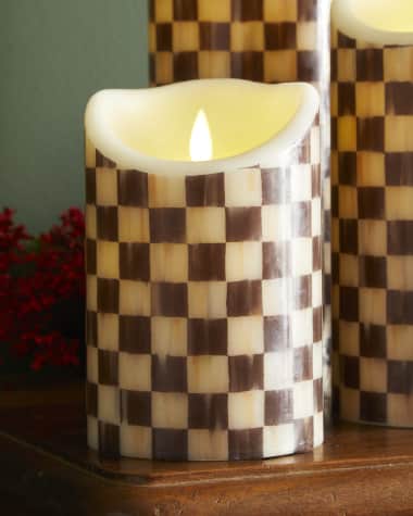 6" Courtly Check Flicker Pillar