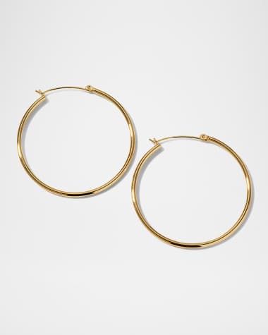 Devon Leigh Gold-Plate Hinge Back Hoop Earrings