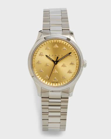 Gucci 32mm G-Timeless Bracelet Watch With Bees