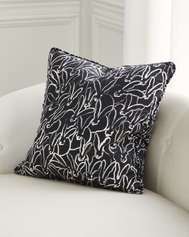 Hunt Slonem Rabbit Run Pillow, 22"