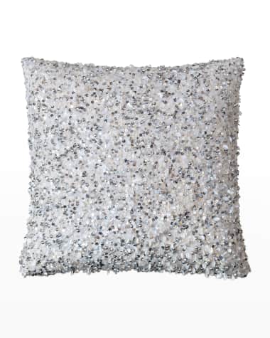Eastern Accents Crystal Platinum Sequined Pillow - 20"