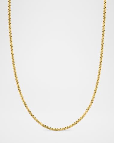 David Yurman Men's Box Chain Necklace in Brushed 18K Gold, 2.7mm