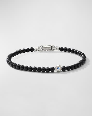 David Yurman 4mm Men's Spiritual Bead Evil Eye Bracelet