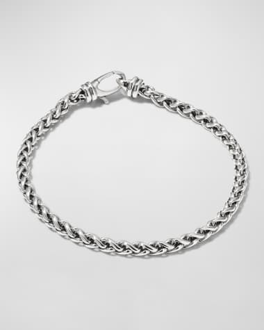 David Yurman Men's Wheat Chain Bracelet in Silver, 4mm