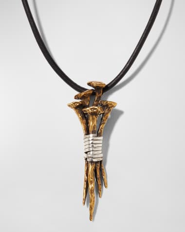 John Varvatos Men's Distressed Nails Cluster Pendant Necklace