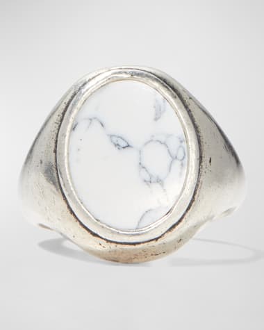 John Varvatos Men's Oval Howlite Statement Ring