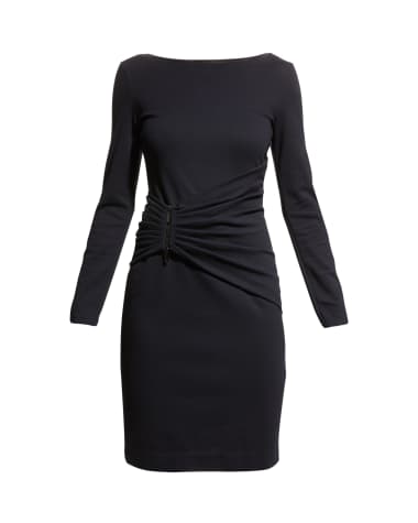 Emporio Armani Ruched Jersey Bateau-Neck Dress