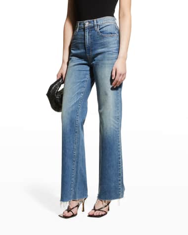 SLVRLAKE Grace Raw Hem Wide-Leg Jeans