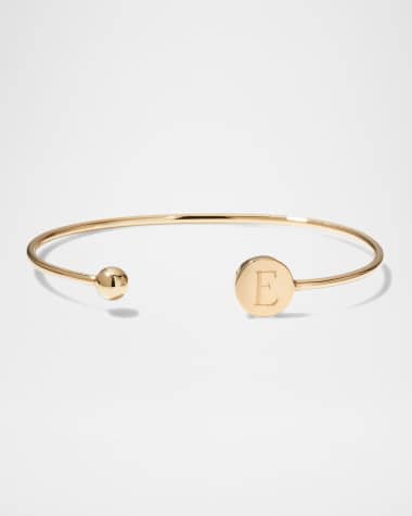 Sarah Chloe Elle 14K Gold Single Initial Bangle