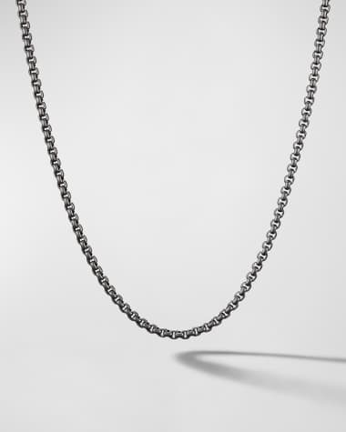 David Yurman Men's Box Chain Necklace in Darkened Stainless Steel, 2.7mm, 20"L