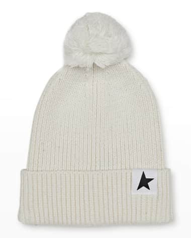 Golden Goose Girl's Star Rib Beanie W/ Pompom