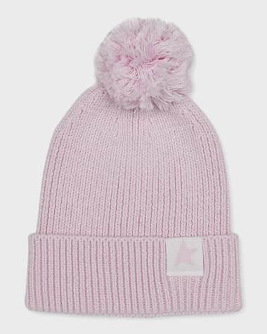 Golden Goose Girl's Star Rib Beanie W/ Pompom
