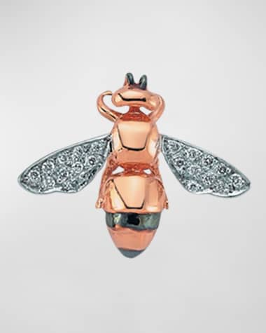 BeeGoddess Bee Stud Earring with Diamonds, Single