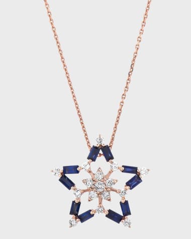 BeeGoddess Sirius Diamond and Sapphire Pendant Necklace