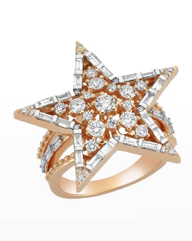 BeeGoddess Sirius Baguette and Round Diamond Ring