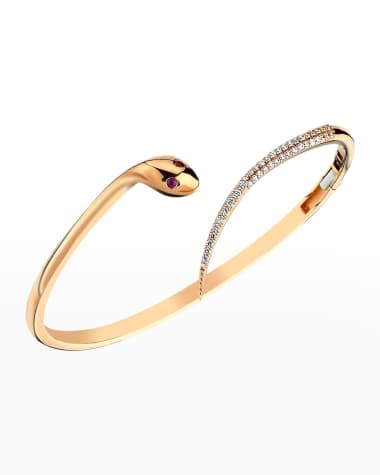 BeeGoddess Serpent Diamond and Ruby Bracelet