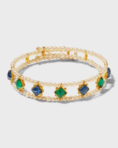 Ben-Amun Stone and Pearly Choker Necklace