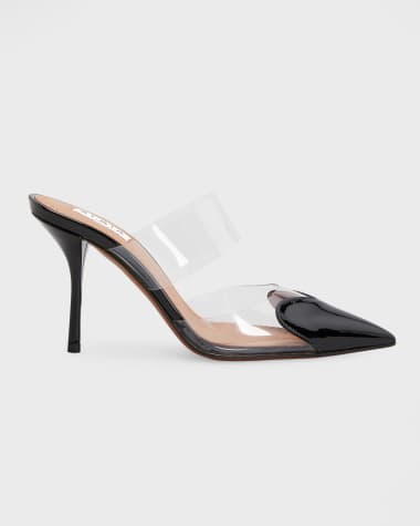 ALAIA Coeur Clear Cap-Toe Mule Pumps