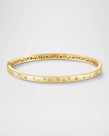 64 Facets Stardust 18K Yellow Gold Constellation Bangle Bracelet with Diamonds