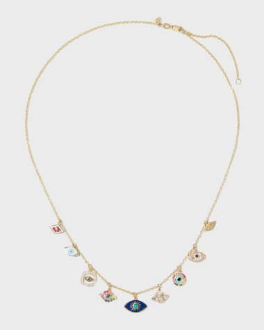 Sydney Evan Yellow Gold Multi-Eye Necklace