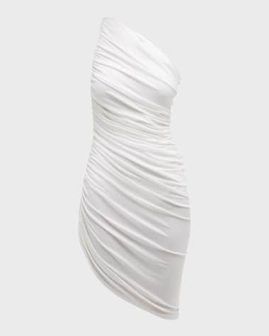 Norma Kamali Diana One-Shoulder Asymmetric Mini Dress