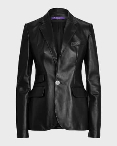 Ralph Lauren Collection Parker Leather Single-Breasted Blazer Jacket