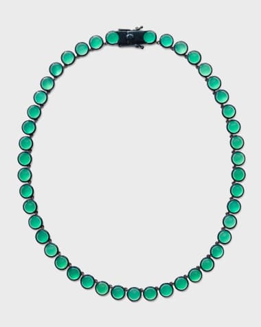 NAKARD Small Dot Riviere Necklace in Green Onyx