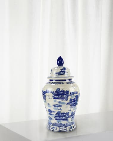 Winward Home Chinese Shanshui Jar - 25"