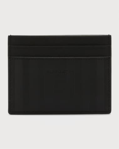 Saint Laurent Men's Logo Leather Card Case - Ivory/Cream - Size One Size - Multi Choc