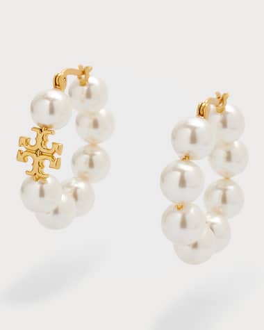 Tory Burch Kira Pearly Hoop Earrings