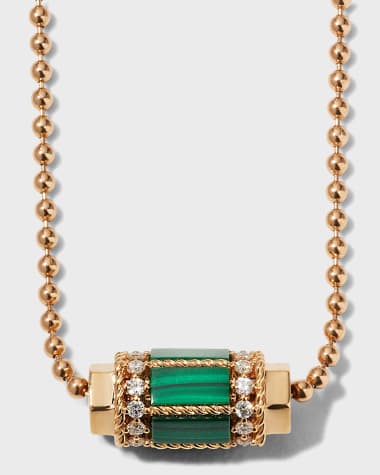 Roberto Coin 18k Rose Gold Diamond & Malachite Pendant Necklace