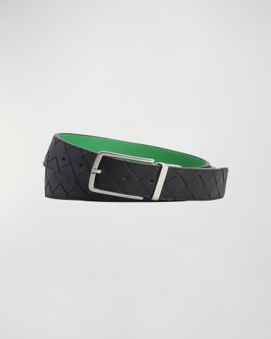 Bottega Veneta Men's Reversible Intrecciato Leather Belt