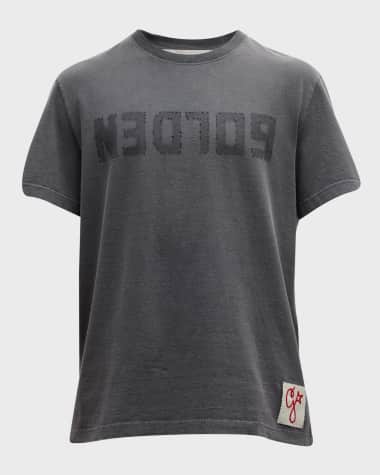 Golden Goose Men's Reverse Logo Distressed T-Shirt